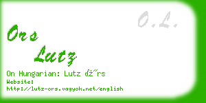 ors lutz business card